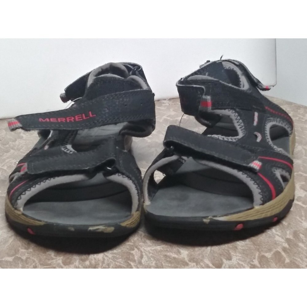 Merrell Womens Panther MY53338 Black Gray Leather Sport Sandals Comfort Size 5M - Picture 4 of 9